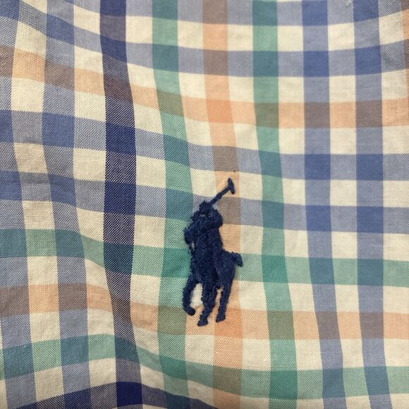 Polo Ralph Lauren Check Long Sleeve Button Down Shirt White Blue Size 4XB - Picture 4 of 6